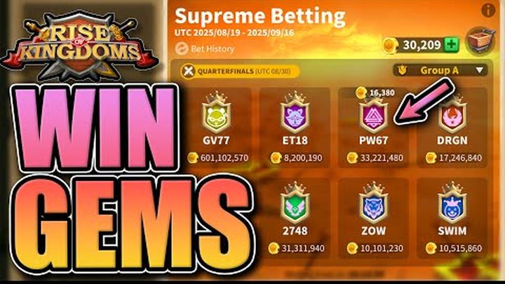 Supreme Betting Tips [quarterfinals recommendations] Rise of Kingdoms