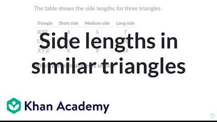 Side lengths in similar triangles