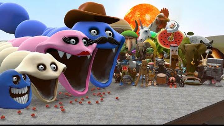 ROBLOX HUNGRY WORM FAMILY VS ALL ITALIAN BRAINROTS STEAL A BRAINROT In Garry's Mod!