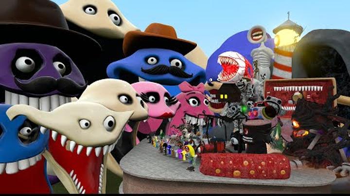 ALL ROBLOX HUNGRY WORM AND HUNGRY SNAKE FAMILIES VS ALL MONSTERS (Garry's Mod)