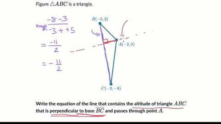 Triangle altitude equation | Coordinate geometry | Geometry (TX TEKS) | Khan Academy
