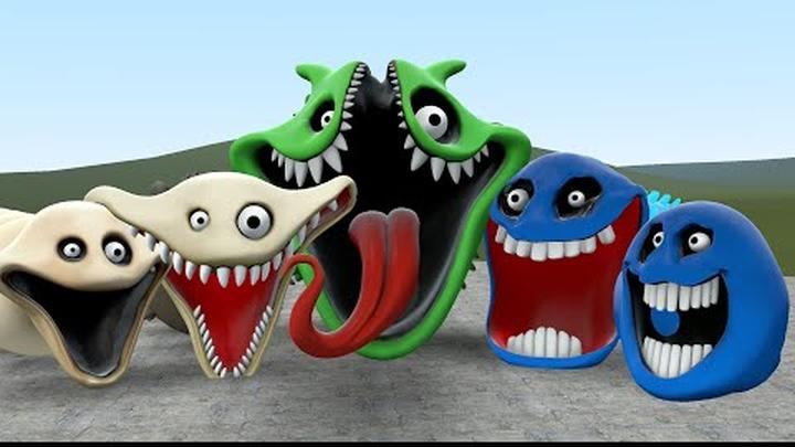 NEW EVOLUTION OF ROBLOX HUNGRY WORM PHASE 3 VS PHASE 2 VS PHASE 1 VS HUNGRY SNAKE PHASE 2 In Gmod!